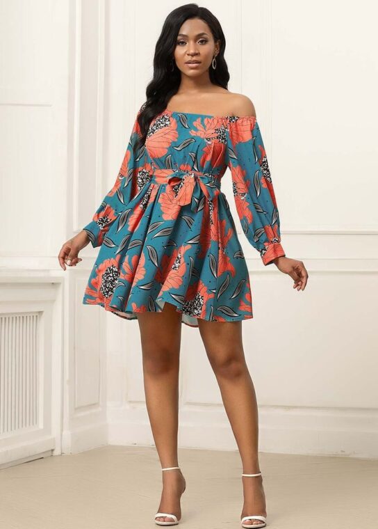 Off-Shoulder Chiffon Midi Dress