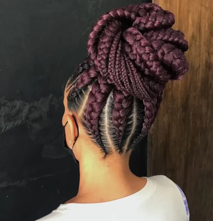 Purple Braided Bun