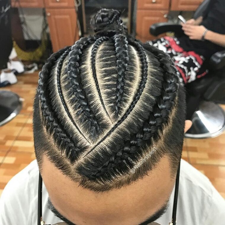 Braided Top Knot for men