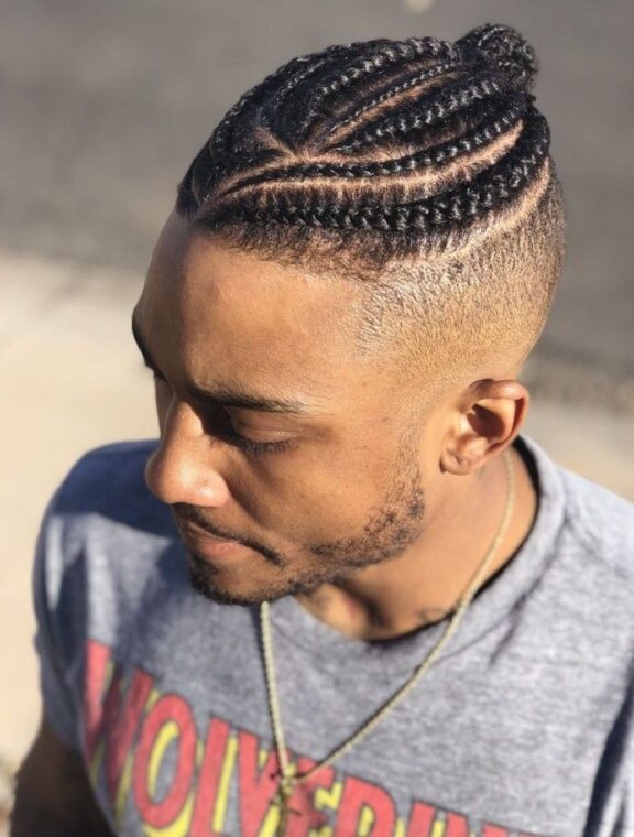 Cornrow Bun for men