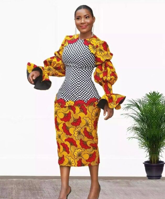 Mix and match african print midi dresses
