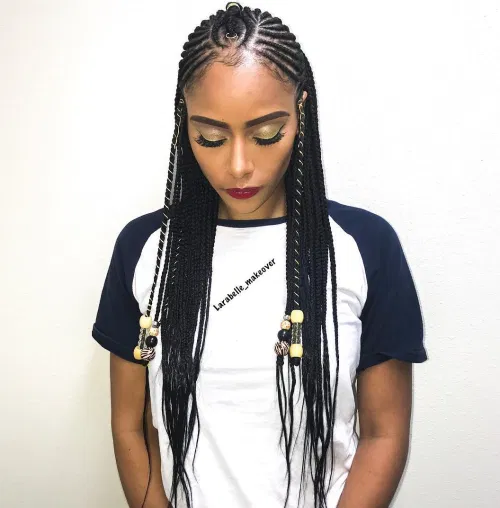 Youthful Fulani Crown with Horizontal Braids