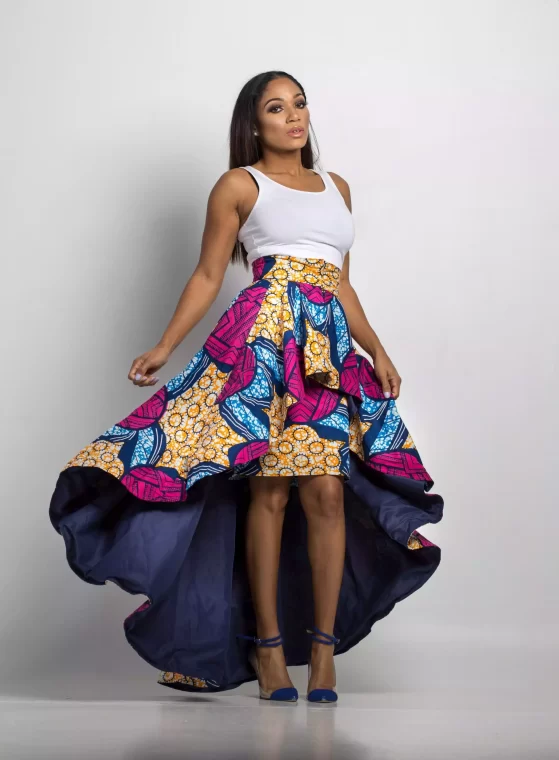 latest ankara styles high-low skirts