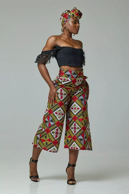 latest ankara styles high-waisted pants