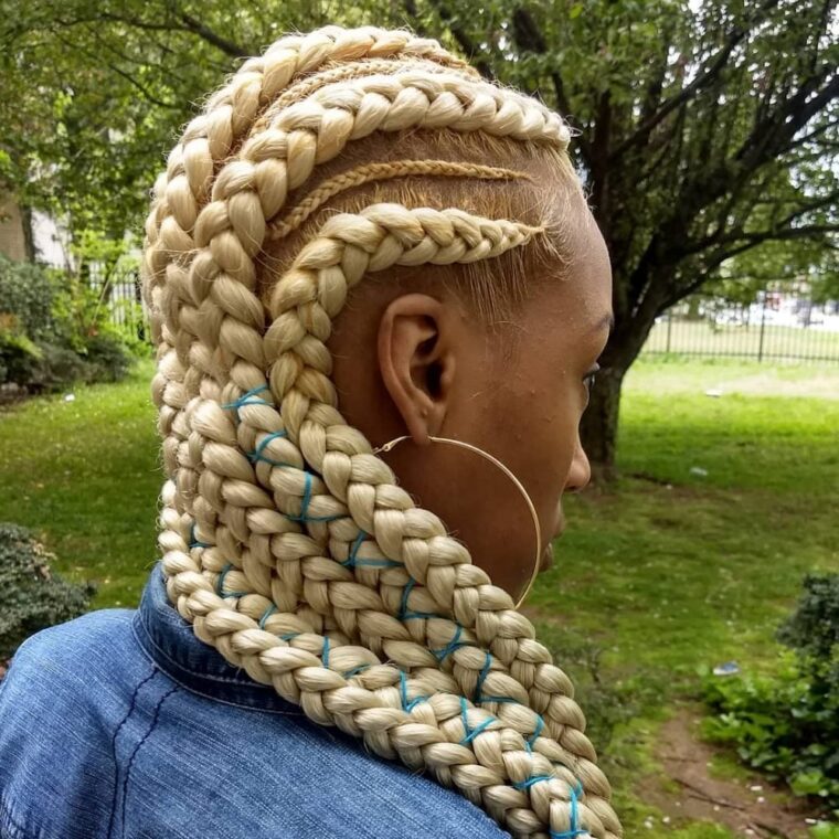Ghana braiding on blonde hair