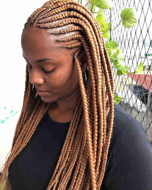 Golden blonde fulani braids