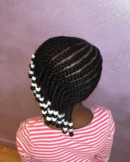 kid-friendly box braids with beads