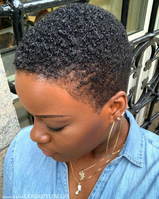 tapered afro woman 4c