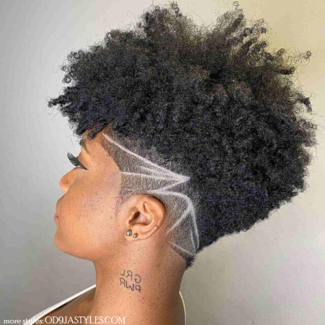 womens curly frohawk with tapered sides