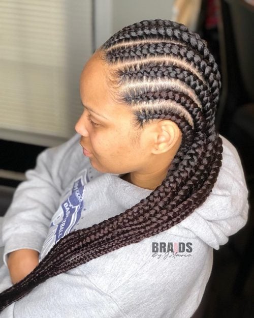 African Side Feed In Braids