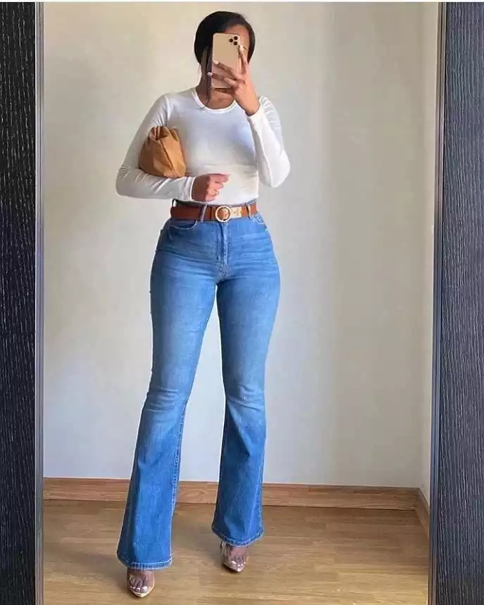 high waisted flare jeans