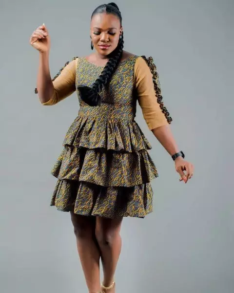 Tiered Ankara dress styles