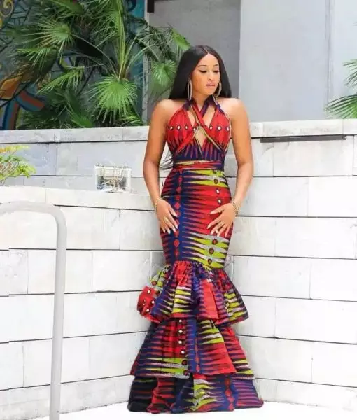 Tiered Ankara dress styles