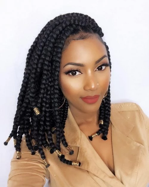 Asymmetrical Lob Box Braids