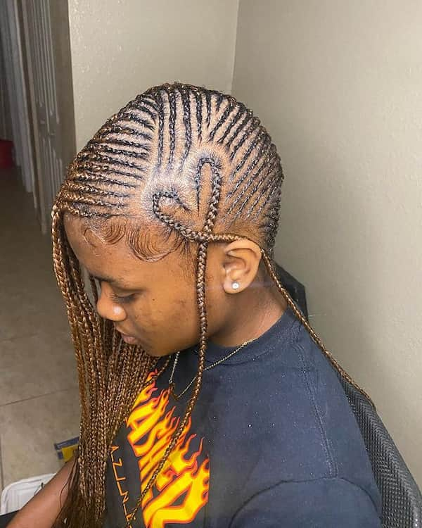 Brown Lemonade Braids With Heart