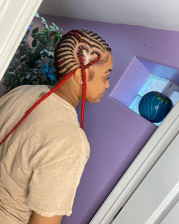 Red Lemonade Braids With Heart