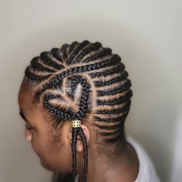 Simple Side Lemonade Braids With Heart