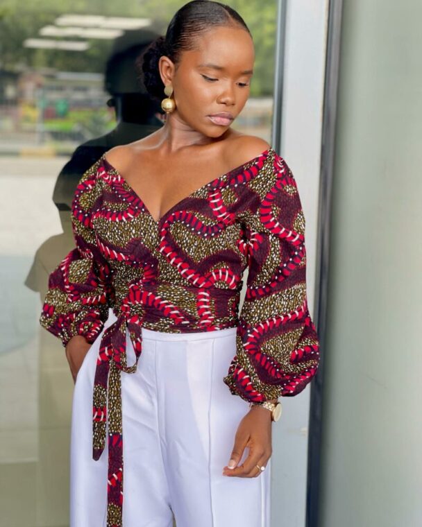 Classy V Neck Ankara Rope Style